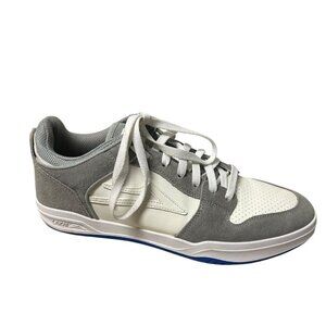 Lakai Telford Low Mens Skate Shoes Size 12 Gray & White Suede & Mesh *Read